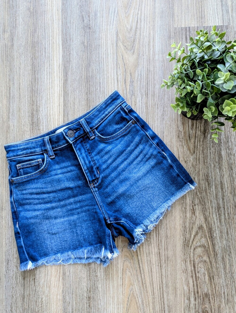 LC Conrad Denim Frayed Hem Shorts